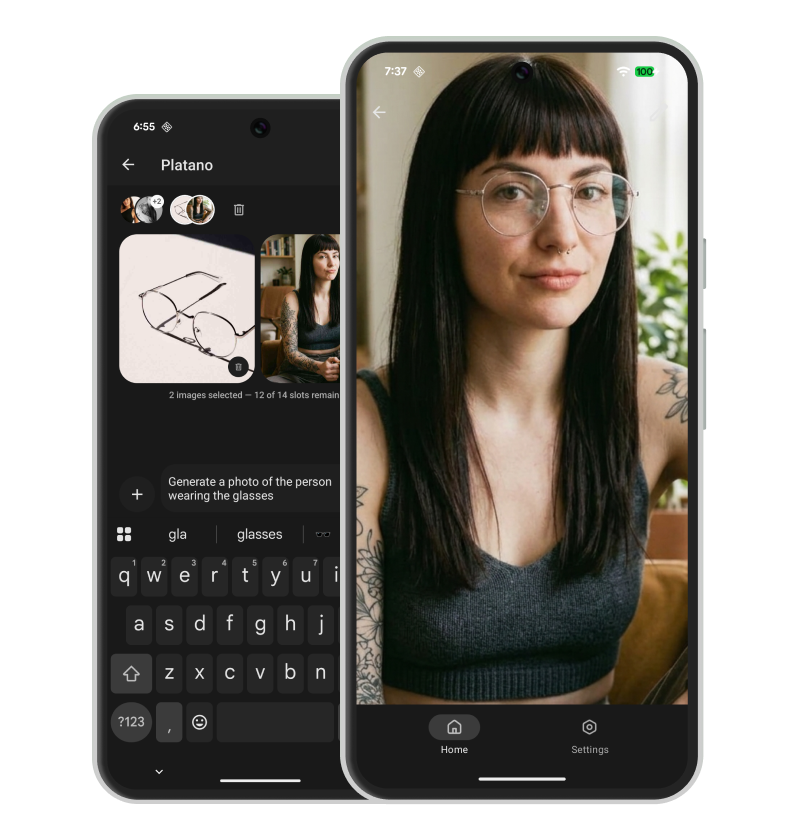 Platano AI image app on Android