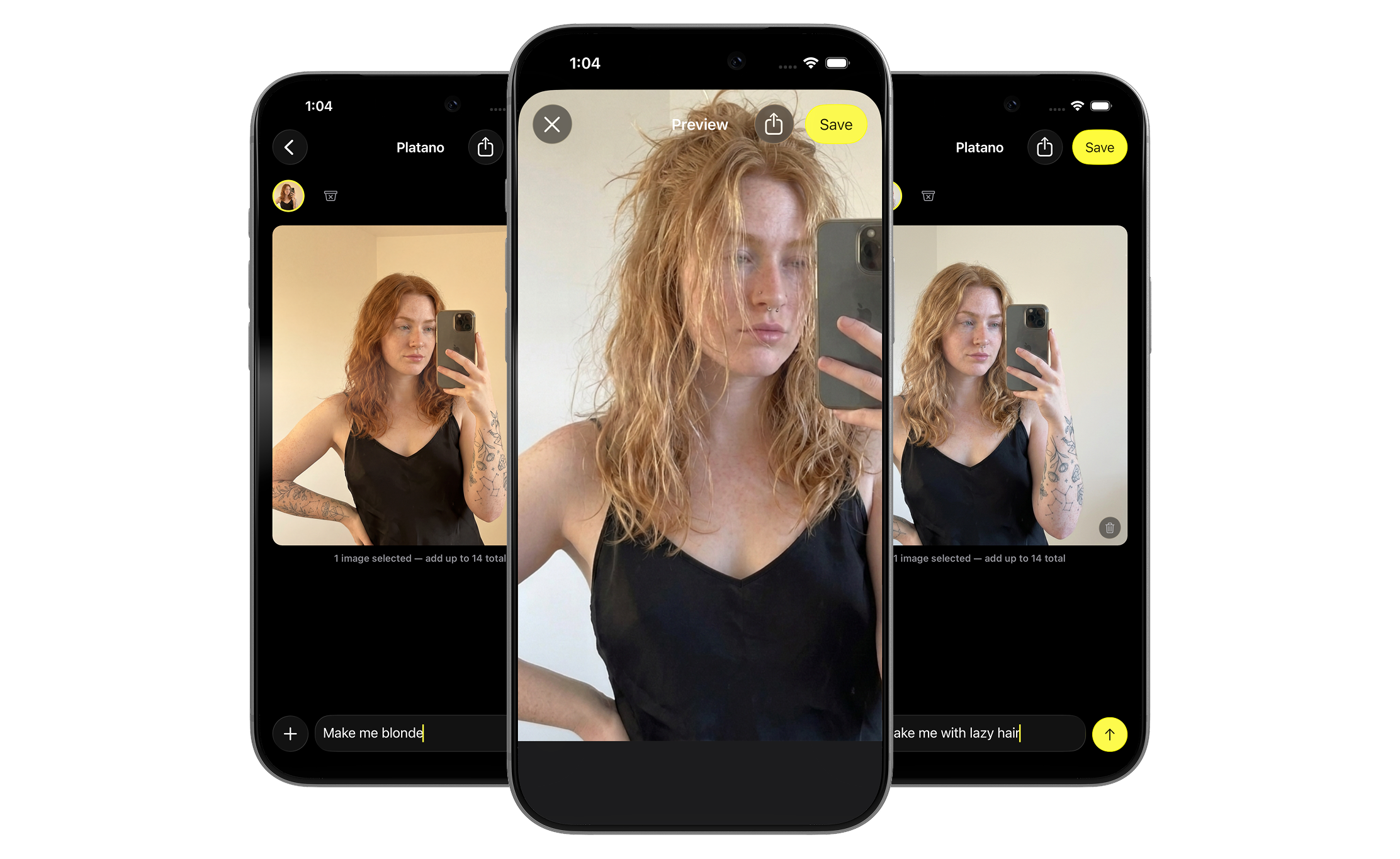 AI image editor with text prompt and full-screen preview