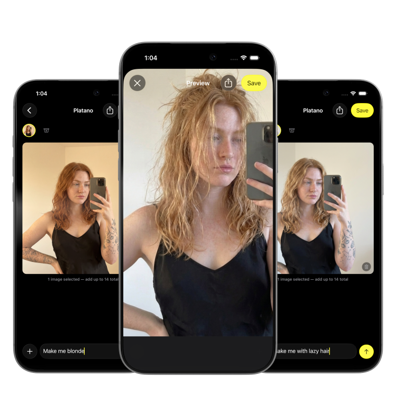 AI image editor with text prompt and full-screen preview